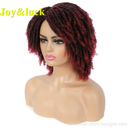 Wholesale Price Ladies Dreadlocks Wigs Soft Black Short Dread lock Braided Wigs For African Women Braiding Synthetic Hair Wigs